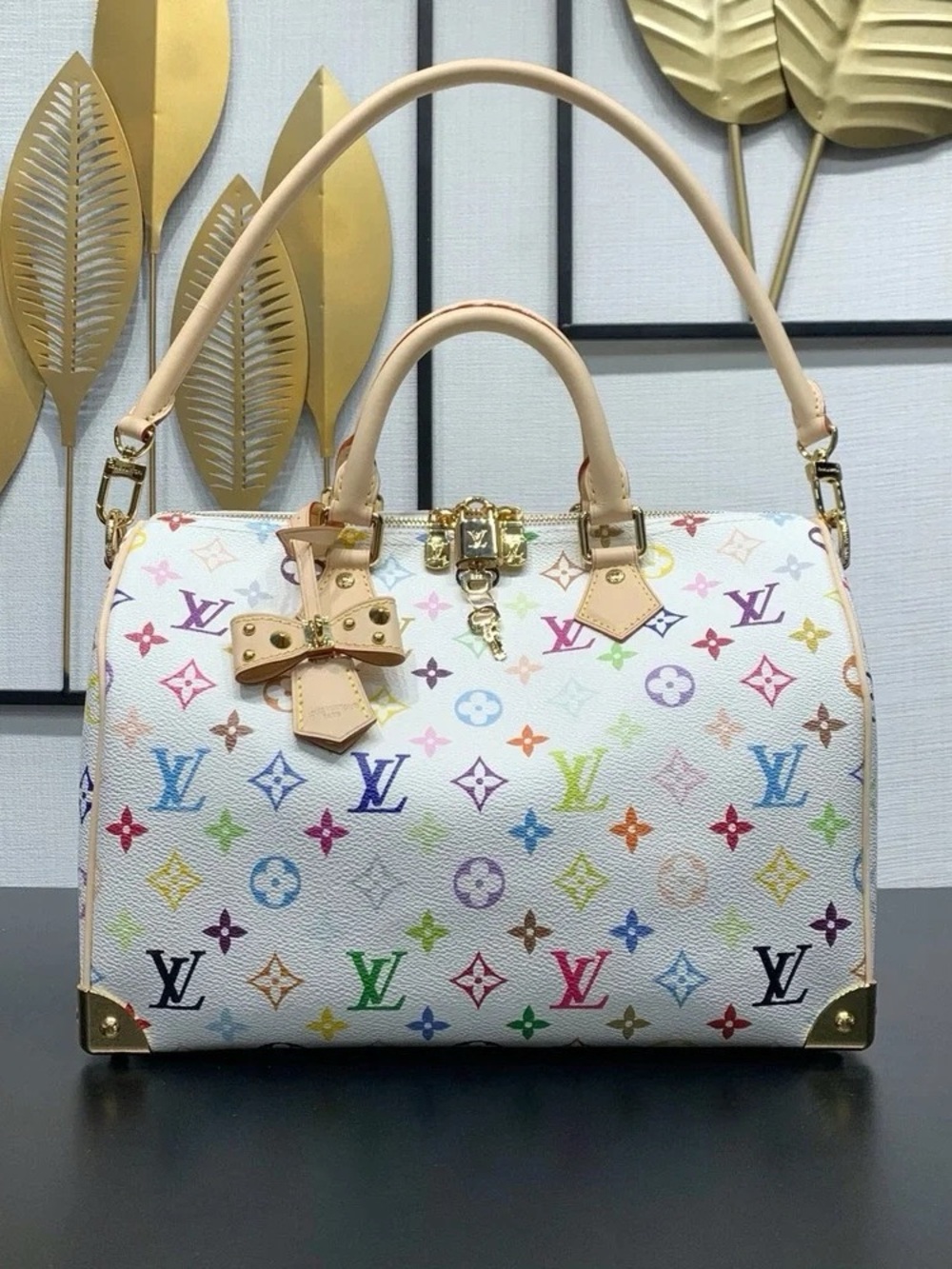 Louis Vuitton Multicolor Monogram Satchel Bag - White